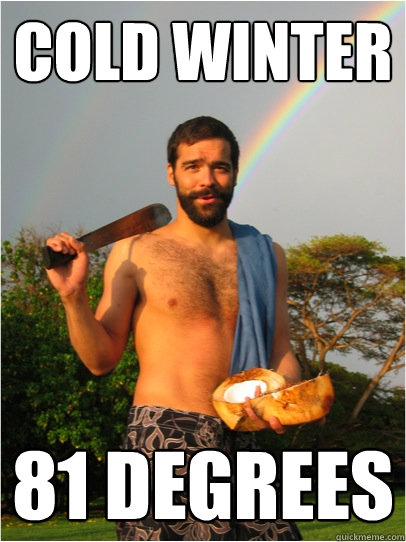 Cold winter 81 degrees  