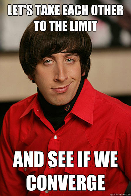 Let's take each other to the limit  and see if we converge - Let's take each other to the limit  and see if we converge  Pickup Line Scientist