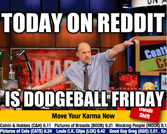 Today on Reddit IS DODGEBALL FRIDAY  Mad Karma with Jim Cramer