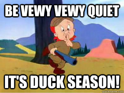 Be vewy vewy quiet It's duck season!  