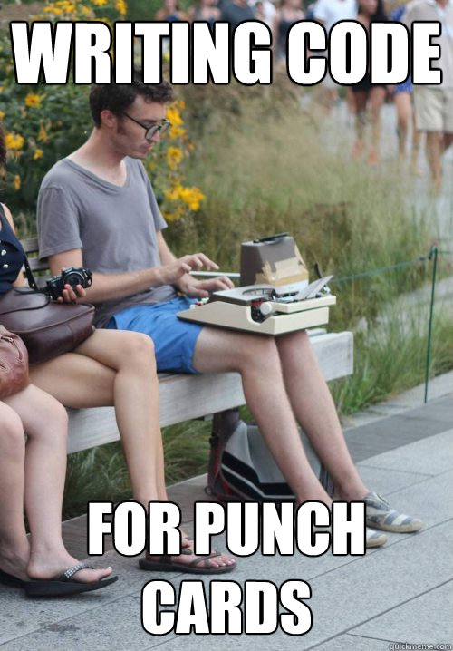 writing code for punch cards  Hipster Hacker
