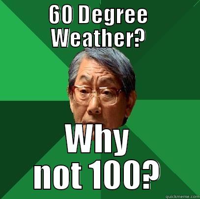 60 degree weatjer - 60 DEGREE WEATHER? WHY NOT 100? High Expectations Asian Father