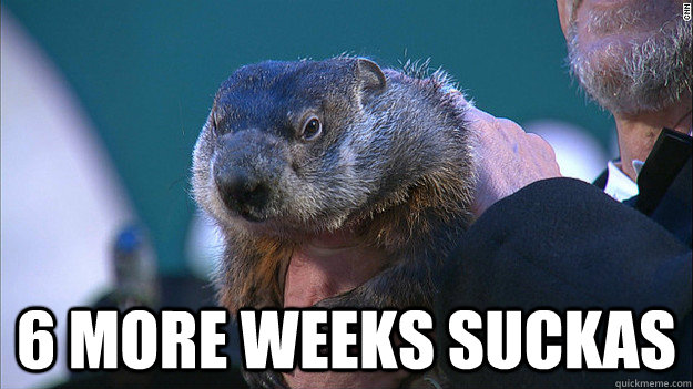  6 more weeks suckas  Groundhog Day