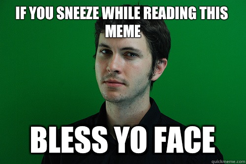 If you sneeze while reading this meme Bless yo face  