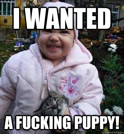 I wanted A fucking puppy!  