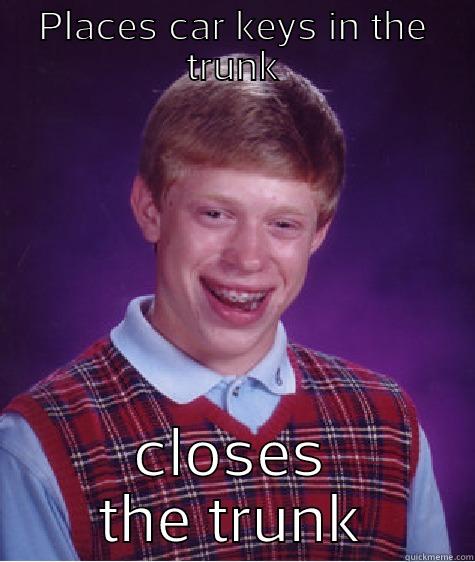 PLACES CAR KEYS IN THE TRUNK CLOSES THE TRUNK Bad Luck Brian
