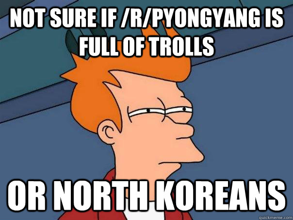 Not sure if /r/pyongyang is full of trolls Or North Koreans - Not sure if /r/pyongyang is full of trolls Or North Koreans  Misc
