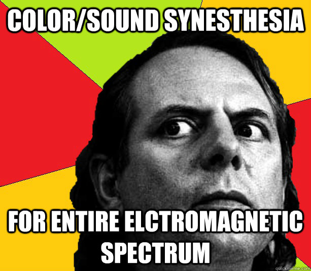 color/sound synesthesia for entire elctromagnetic spectrum - color/sound synesthesia for entire elctromagnetic spectrum  Insanity composer