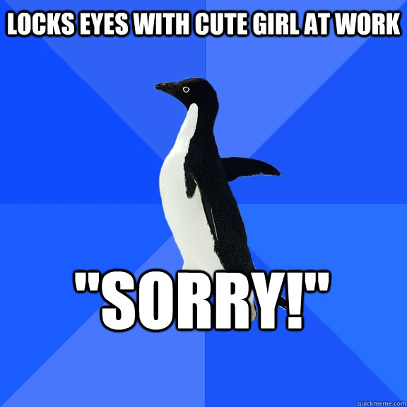 Locks eyes with cute girl at work 