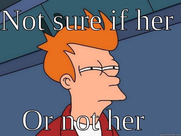 NOT SURE IF HER  OR NOT HER  Futurama Fry