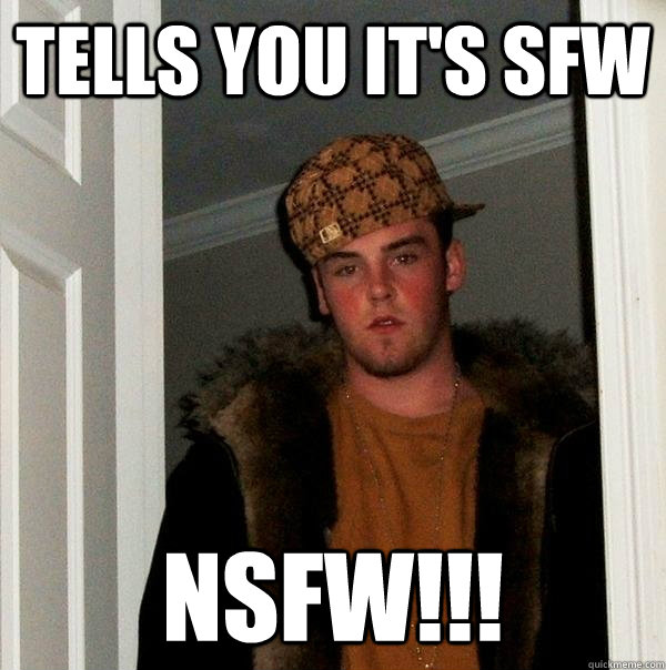 tells you it's sfw nsfw!!!  Scumbag Steve