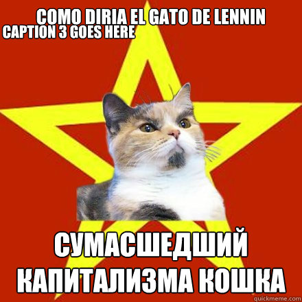 Como diria el gato de lennin сумасшедший капитализма кошка Caption 3 goes here  Lenin Cat