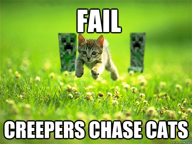 fail creepers chase cats  