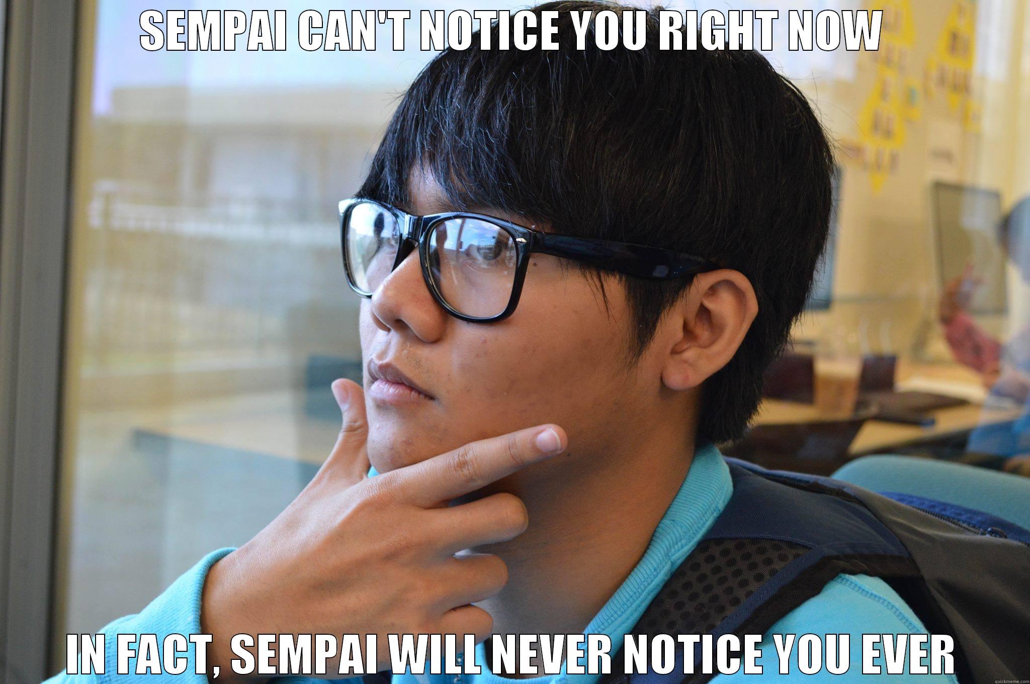 SEMPAI CAN'T NOTICE YOU RIGHT NOW IN FACT, SEMPAI WILL NEVER NOTICE YOU EVER Misc