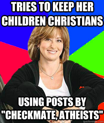 Tries to keep her children christians using posts by 