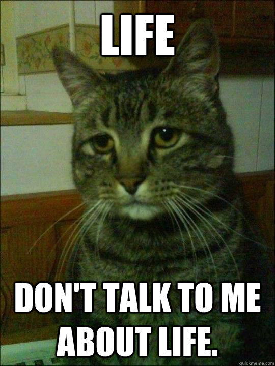 Life Don't talk to me about life. - Life Don't talk to me about life.  Depressed Simon