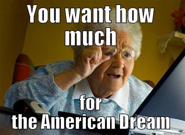 YOU WANT HOW MUCH FOR THE AMERICAN DREAM Grandma finds the Internet