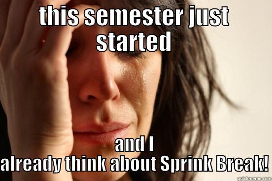 THIS SEMESTER JUST STARTED AND I ALREADY THINK ABOUT SPRINK BREAK! First World Problems