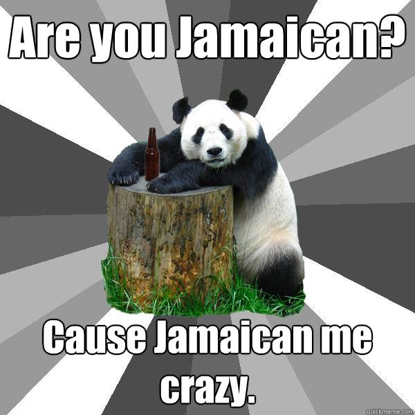 Are you Jamaican? Cause Jamaican me crazy. - Are you Jamaican? Cause Jamaican me crazy.  Pickup-Line Panda