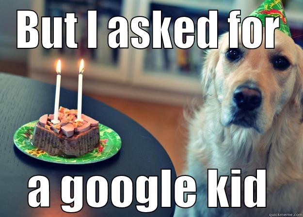 BUT I ASKED FOR A GOOGLE KID Sad Birthday Dog