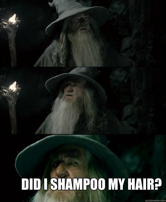  Did I shampoo my hair?  Gandalf September