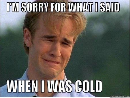 I'M SORRY FOR WHAT I SAID  WHEN I WAS COLD         1990s Problems