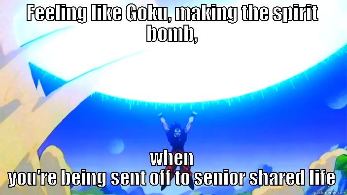 FEELING LIKE GOKU, MAKING THE SPIRIT BOMB, WHEN YOU'RE BEING SENT OFF TO SENIOR SHARED LIFE Misc