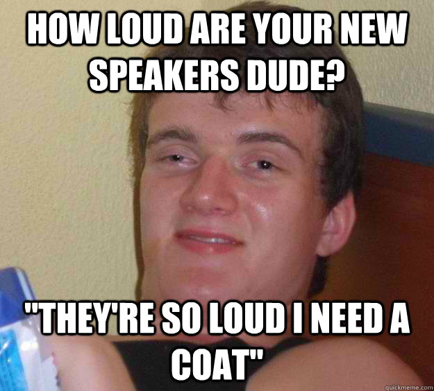 How loud are your new speakers dude? 