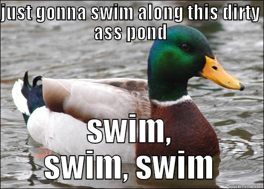 JUST GONNA SWIM ALONG THIS DIRTY ASS POND SWIM, SWIM, SWIM Actual Advice Mallard