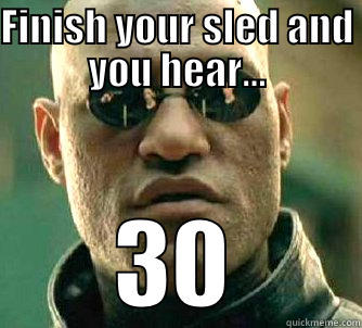 FINISH YOUR SLED AND YOU HEAR... 30 Matrix Morpheus