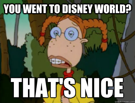 You went to Disney World? that's nice  