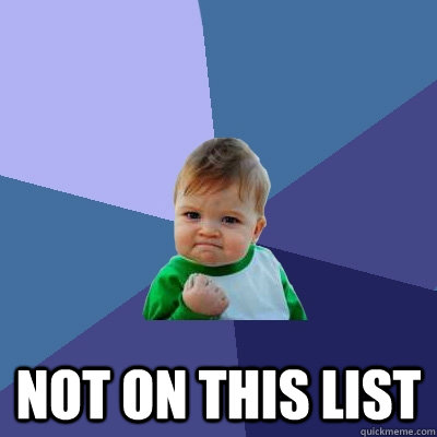  Not on this list  Success Kid