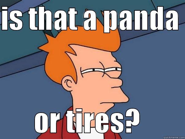 IS THAT A PANDA  OR TIRES?  Futurama Fry