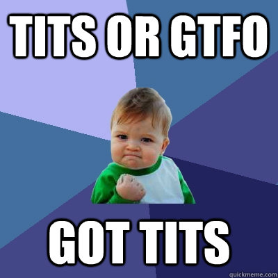 Tits or GTFO Got tits  Success Kid