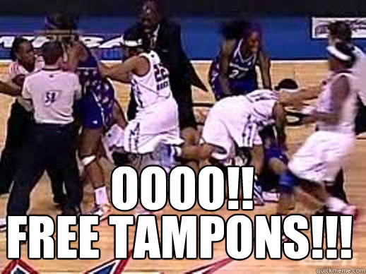 OOOO!! Free Tampons!!!  WNBA Dunk