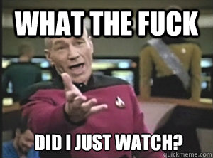 What the fuck did I just watch?  Annoyed Picard