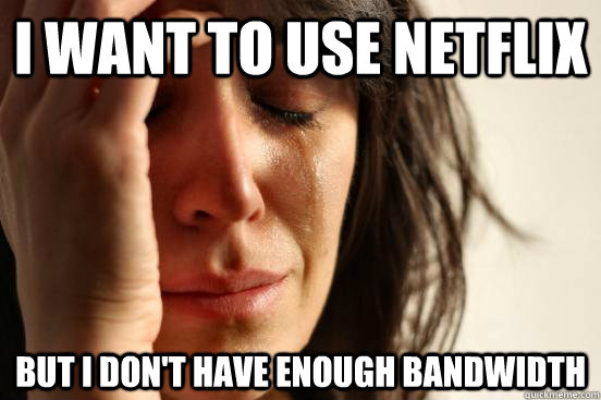 I want to use netflix but i don't have enough bandwidth  First World Problems