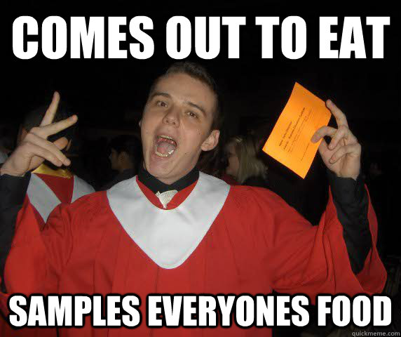 Comes out to Eat Samples Everyones food - Comes out to Eat Samples Everyones food  Misc
