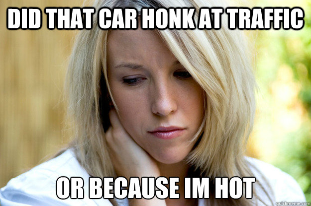 did that car honk at traffic or because im hot - did that car honk at traffic or because im hot  Hot Girl Problems