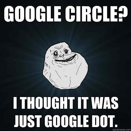 Google circle? I thought it was just Google dot.  Forever Alone