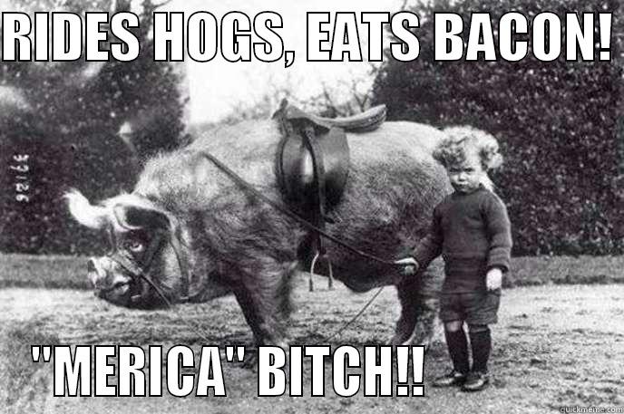 RIDES HOGS, EATS BACON!  