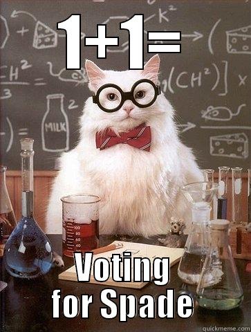 1+1= VOTING FOR SPADE Chemistry Cat