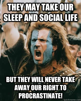 They may take our sleep and social life but they will never take away our right to procrastinate!  SOPA Opposer
