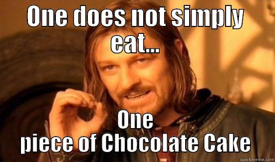 ONE DOES NOT SIMPLY EAT... ONE PIECE OF CHOCOLATE CAKE Boromir