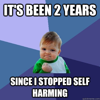 It's been 2 years since i stopped self harming - It's been 2 years since i stopped self harming  Success Kid