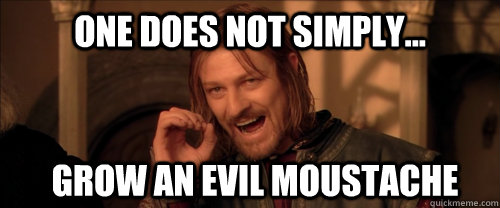 One does not simply... grow an evil moustache  Mordor