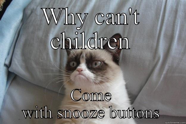 Go back to sleep child! - WHY CAN'T CHILDREN COME WITH SNOOZE BUTTONS Grumpy Cat