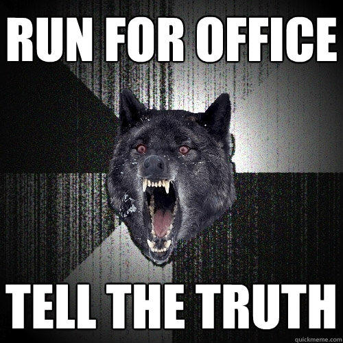 RUN FOR OFFICE Tell the truth  