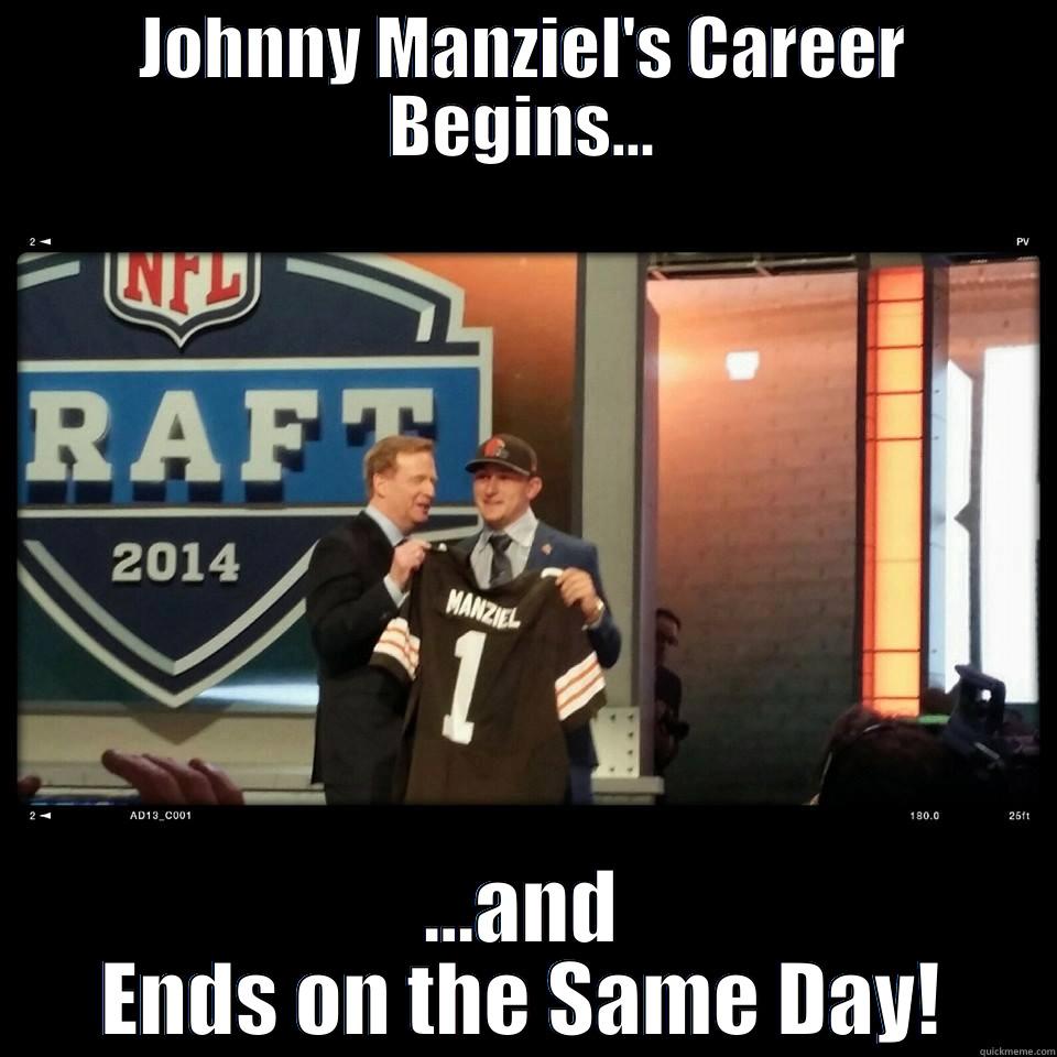 JOHNNY MANZIEL'S CAREER BEGINS... ...AND ENDS ON THE SAME DAY! Misc