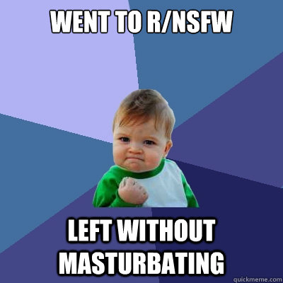 Went to r/nsfw Left without Masturbating  Success Kid
